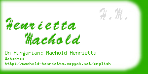 henrietta machold business card